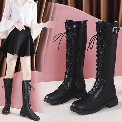 2024 Herbst Winter Damen Flats Absatz Damen Lange Stiefel Hohe Qualität Weiches Leder Damen Ritterstiefel Lässige Kniehohe Stiefel