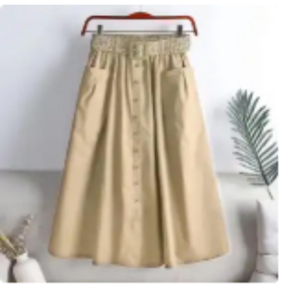 Летние однотонные свободные повседневные юбки с поясом, женские винтажные эстетичные шикарные вечерние платья, женская сексуальная женская одежда с высокой талией XXXL бежевый