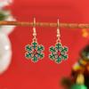 New Christmas Drip Oil Stud Earrings: Red & Green Tree, Snowman, Boots, Bells – Cute Cartoon Jewelry