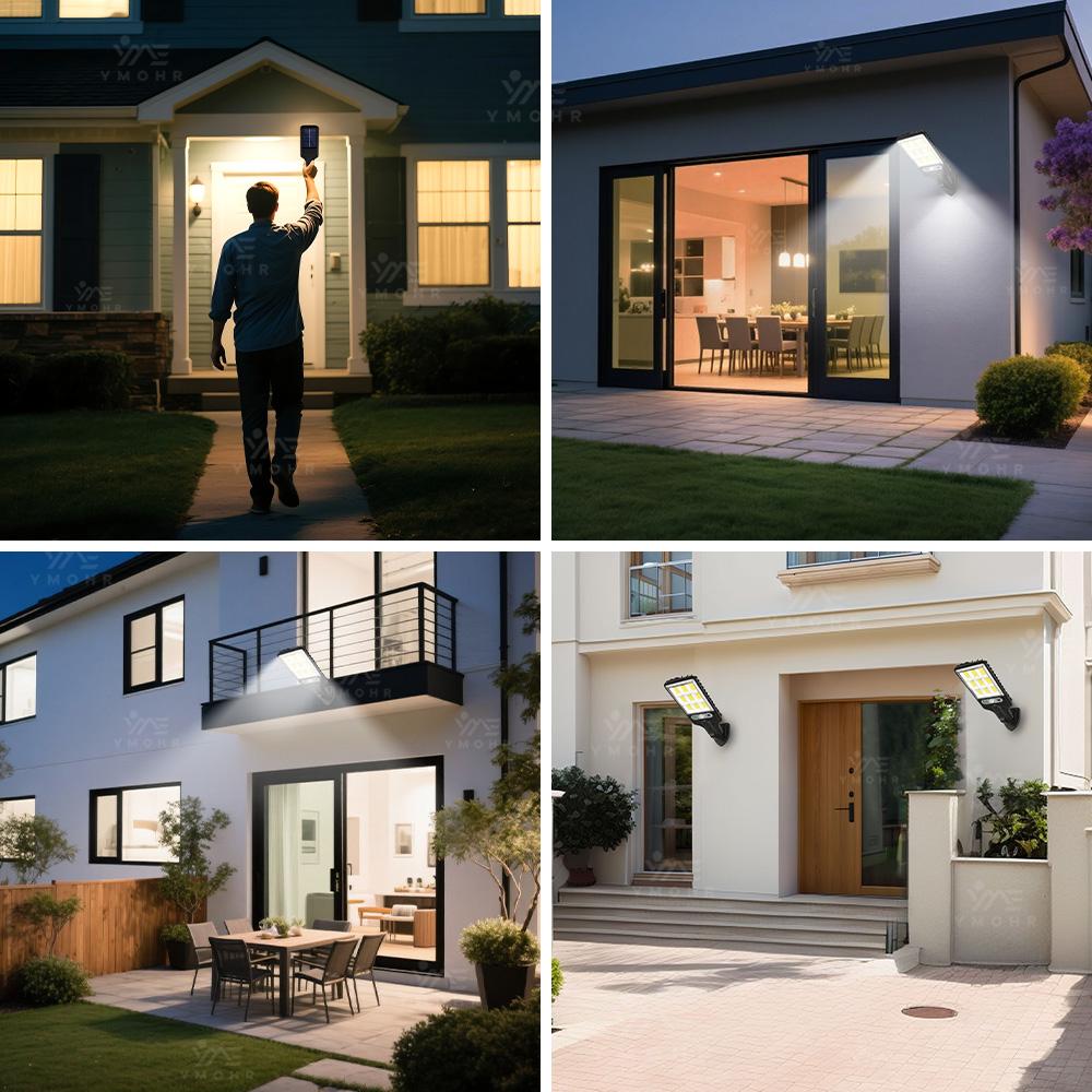 Big Led High Power Solar Street Lamp for Outdoor Garden Lighting Solar Sensor Lamp Outdoor Led Spotlights Decoration Wall Lights