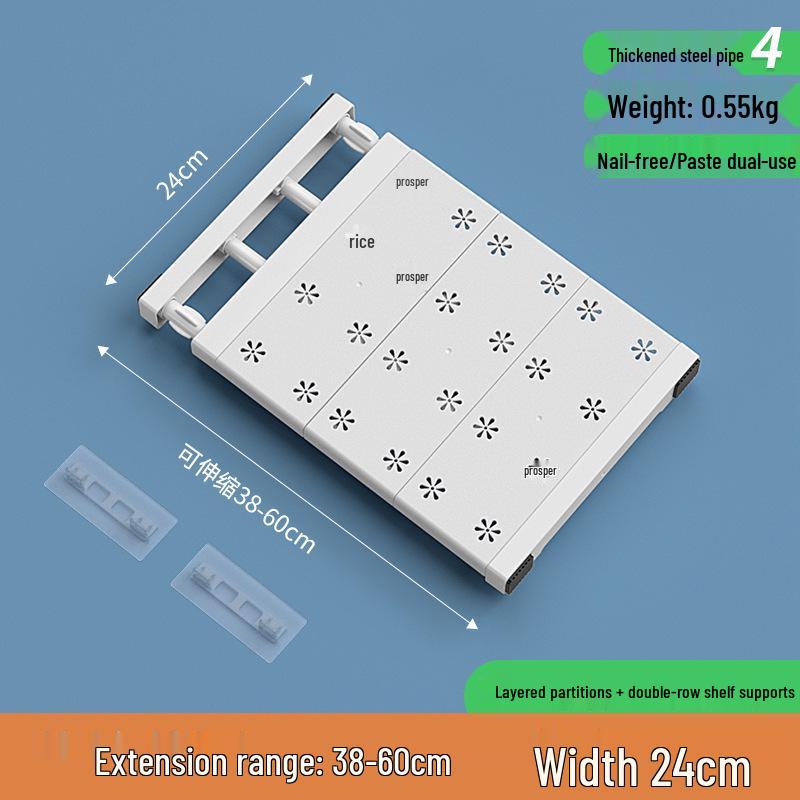 Wardrobe Divider No-Punch Shelf Storage Rack for Dormitory Cabinets and Shoe Organizers