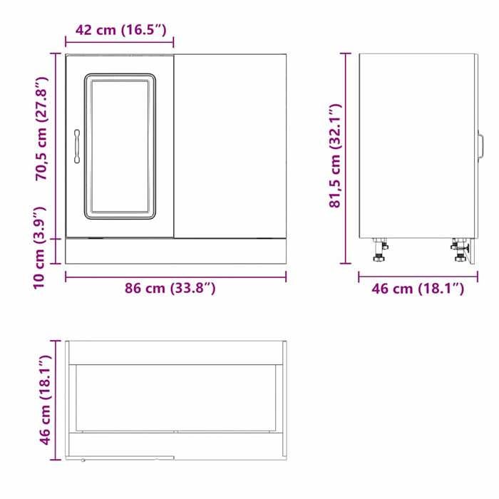 VidaXL Kitchen Cabinet Kalmar Brown Oak Engineered Wood, Sink Cabinet, Kitchen Cabinet with Drawer 854325