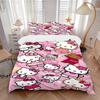 Hello Kitty Party Print 3Pcs Bedding Setduvet Cover With 2 Bedropillowcase Home Birthday Gift