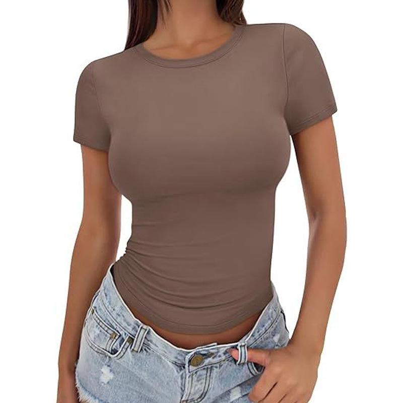 Europäischer & Amerikanischer Stil Damen Sommer Crop Top - Kurzarm, Modisch, Figurbetont.