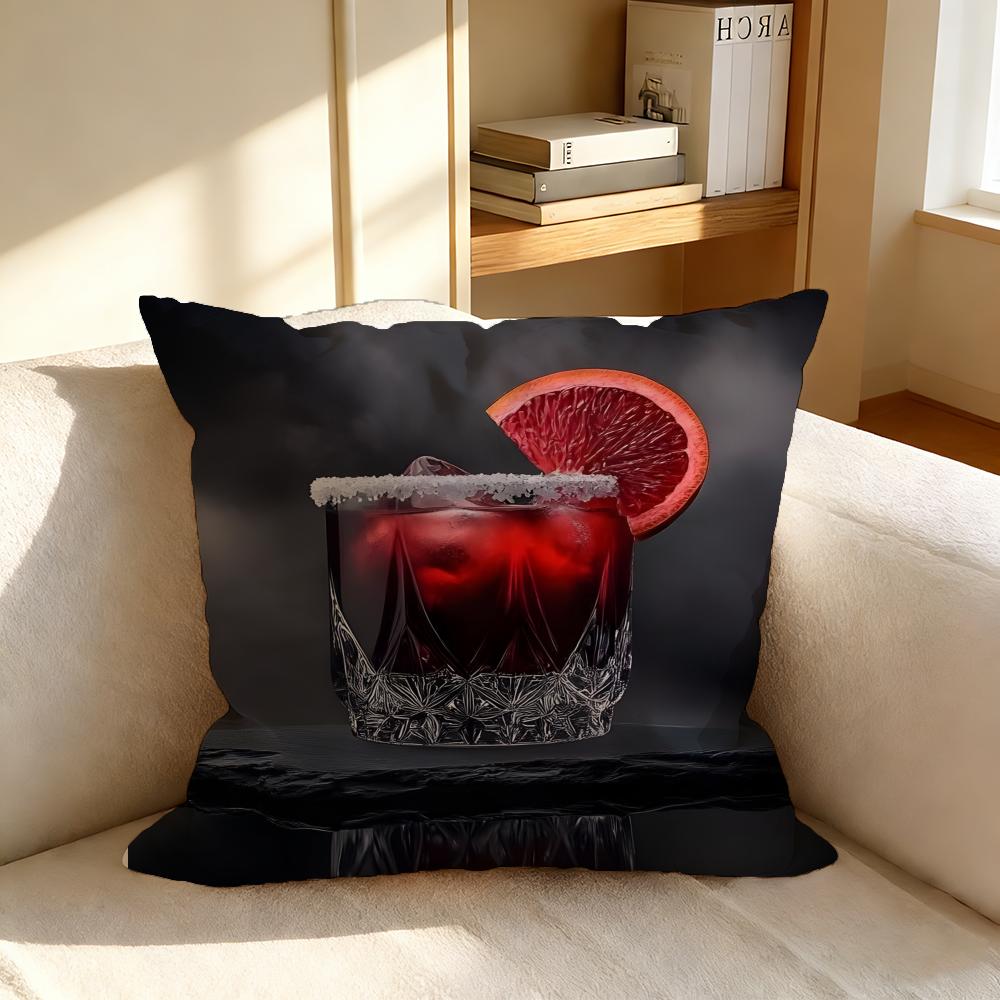 Cushion Cover Nordic Style Natural Linen Pillow Cover Durable Washable Pillowcase for Home Bedroom Sofa P Bar Wine Glass