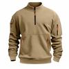 Stand-collar Men's Sweatshirt with Zip Fastening Multi-pocket Half-zip Sports Casual Sweatshirt