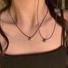 Y2K Star Minimalist Black Rope Unique Necklace Small Five Pointed Star Pendant Adjustable Necklace Collarbone Chain for Women