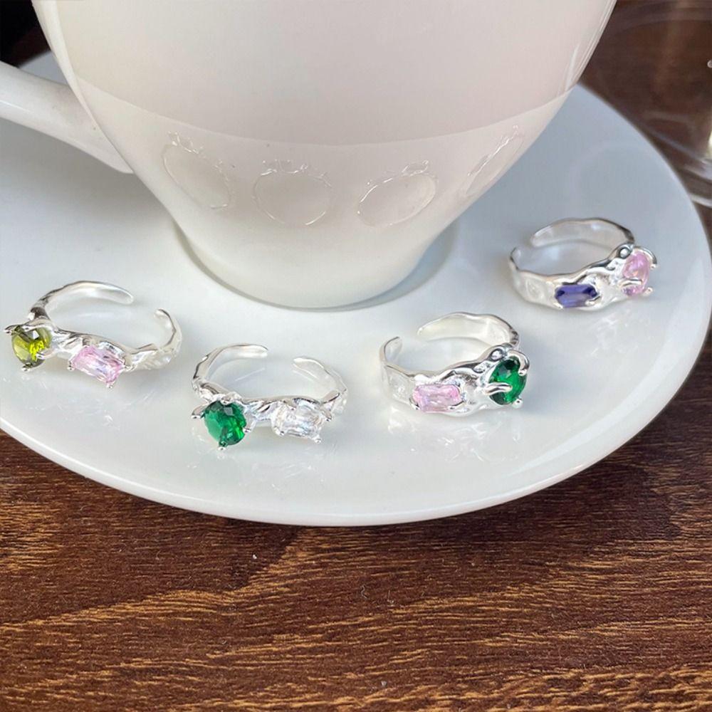 Irregular Shape Crystal Ring Minimalist Handmade Opal Ring Fashionable Gemstone Ring Girls Gift