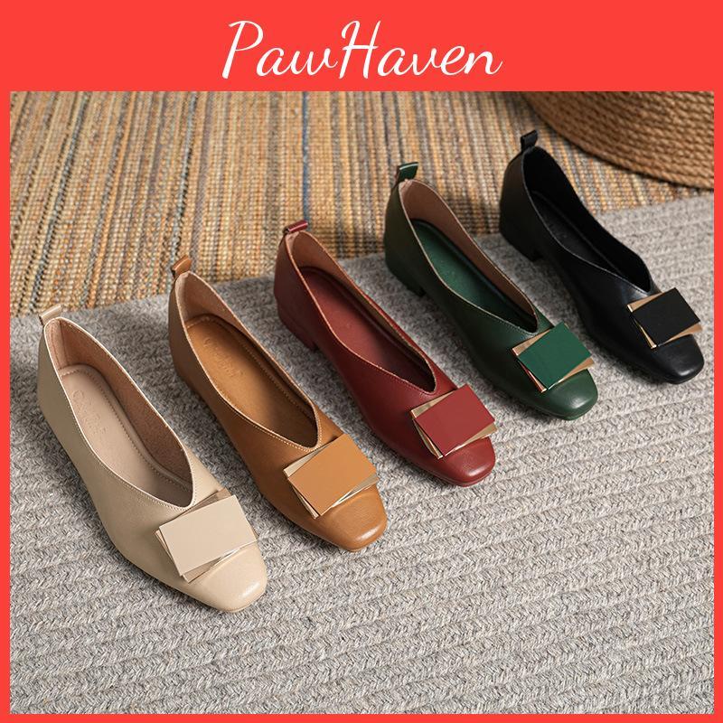 Chunky Womens Casual Heels Low Block Heels Faux Leather Square Closed Toe Dress Shoes For Women Slip On Comfortable Wedding Party Office Pumps Shoes