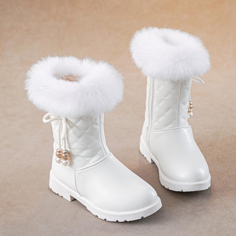 Botas Women Winter Boot 2024New Medium Large  Fashion Girl Shoessweet Princess Boots Thickened Warm Cotton Boot Child Snow Boot