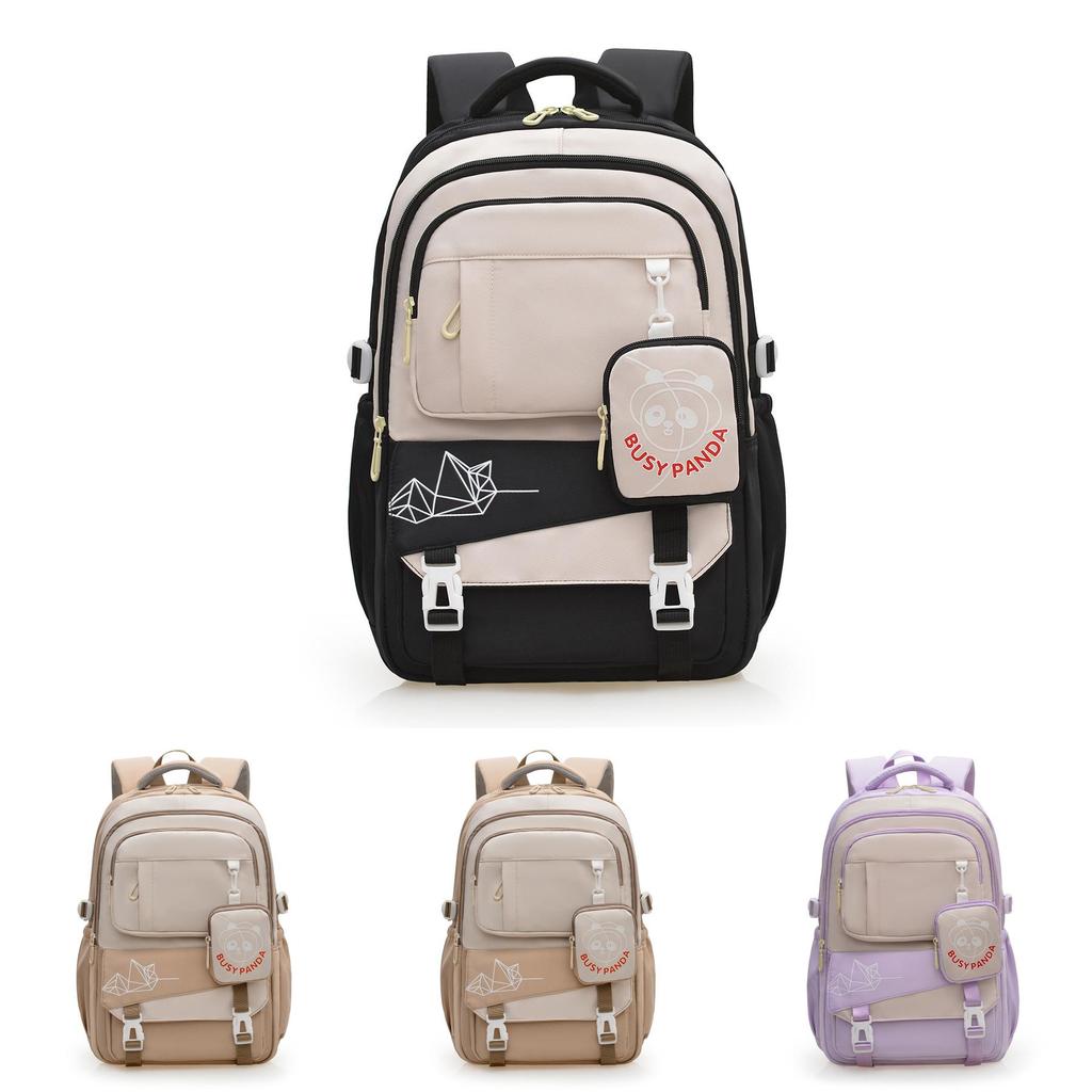 Casual Nylon Student Backpack With Large Capacity And Lightweight Design For Middle Schoolers