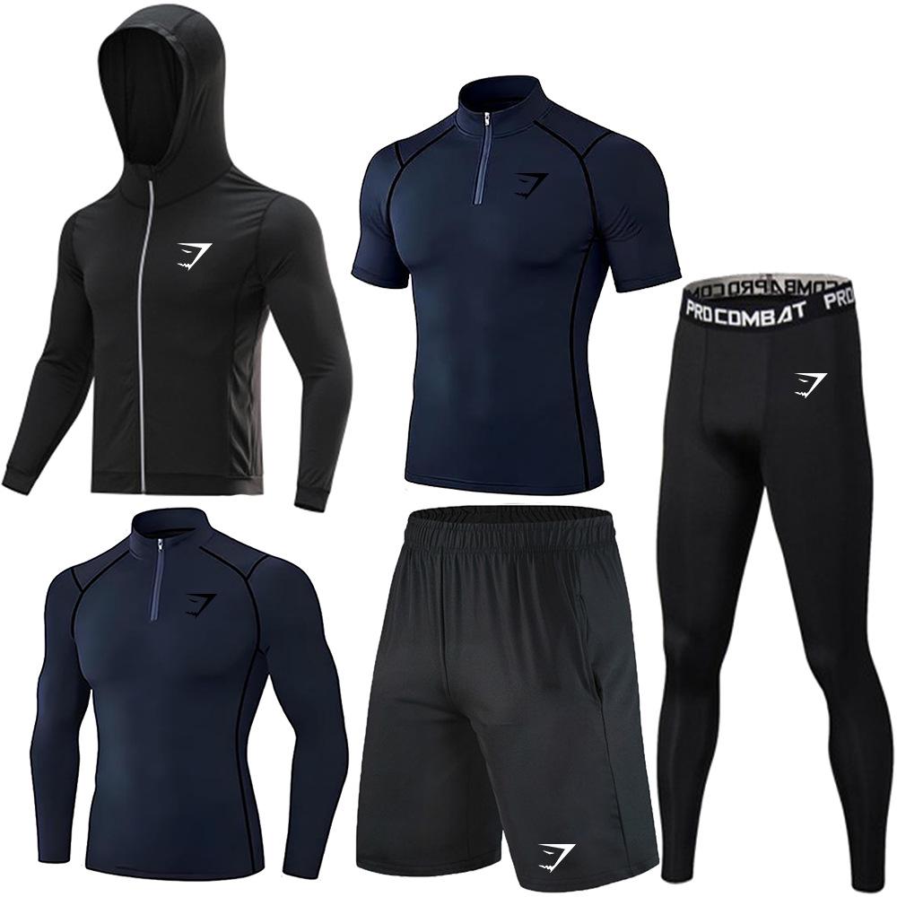 Set di Polo Elasticizzate ad Asciugatura Rapida da Uomo GYMSHARK - Abbigliamento Sportivo Traspirante, Aderente per Allenamento e Corsa con Protezione Solare