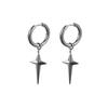Non-fading Titanium Steel Cross Star Ear Clips - Unisex Retro Hip Hop Punk Jewelry