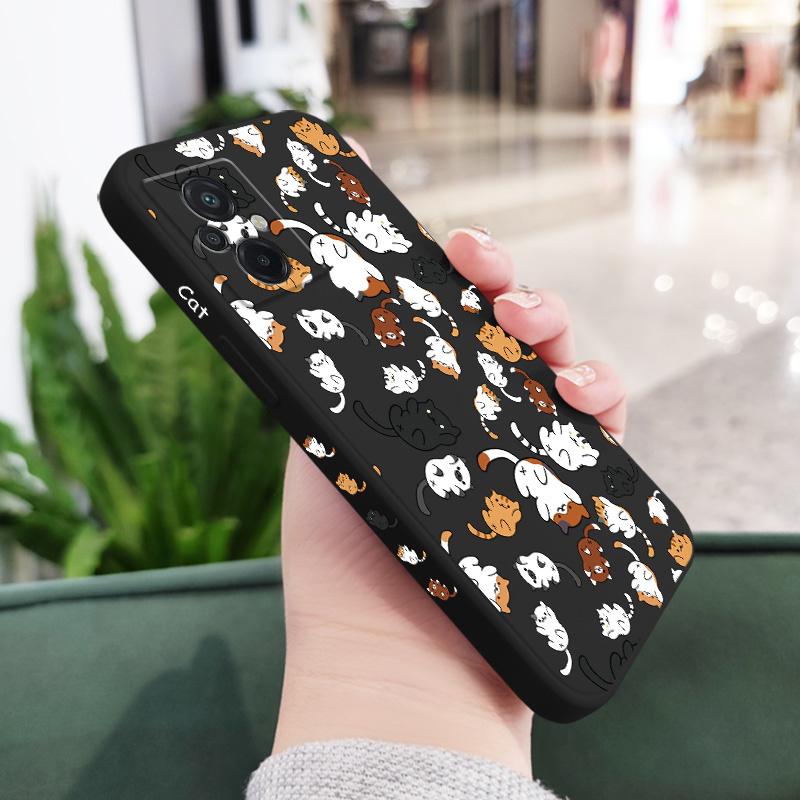 Cat Rolling Phone Case For Xiaomi Poco F8 F7 X7 M6 X6 F6 M5 M5S F5 X5 F4 X4 M4 Pro Ultra 4G 5G GT Liquid Silicone Cover