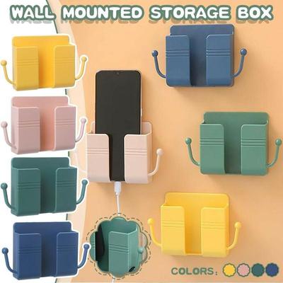Multifunktions-Aufbewahrungsbox zur Wandmontage, Wandhalterung für Mobiltelefonstecker, Ladestation, Multifunktionshalter