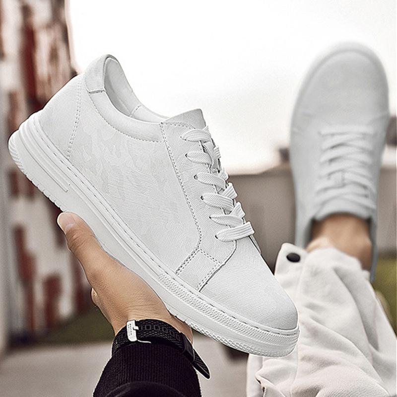 New Men's Sneakers Elevator Shoes Invisible Inner Height Increasing 6/8CM White Tennis Men Sports Shoes Heighten Increased Shoes