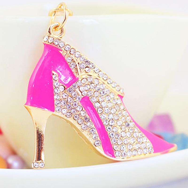 High Heel Shoe Key Holder Sparkling Keychain Portable Adorable Key Accessory Suitable for Backpacks Friendship Gifts