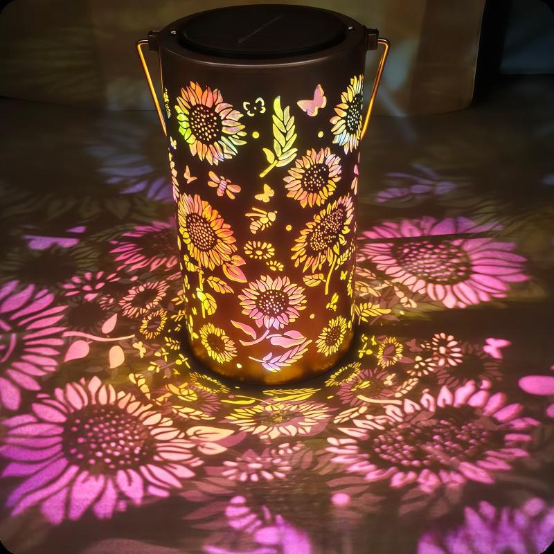 

1pc Hanging Solar Lantern Outdoor Waterproof Vintage Metal LED Big Tree Decorative Lights Garden Yard Lawn Pathway Lights