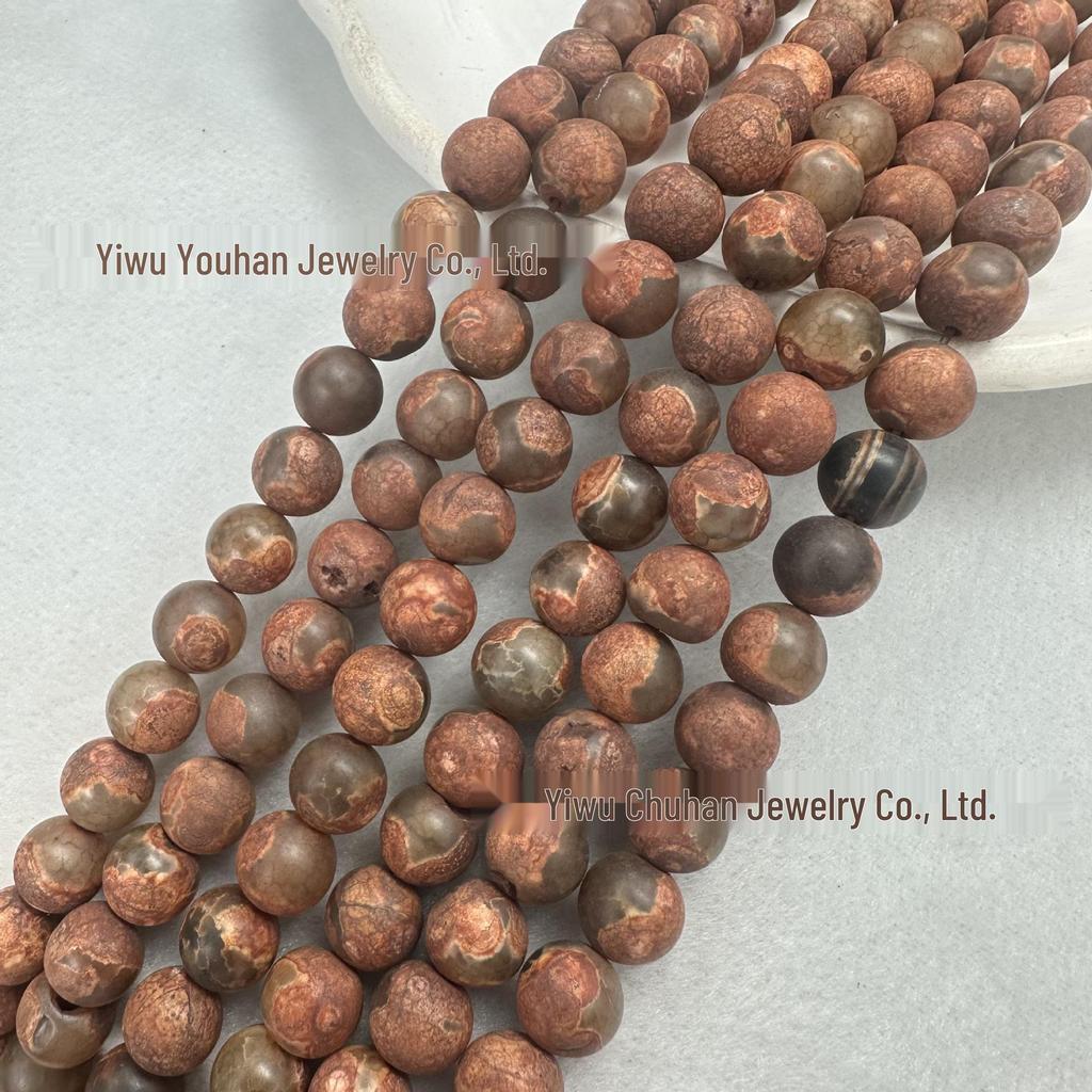 Retro Agate Round Bead String for DIY Bracelets and Necklaces