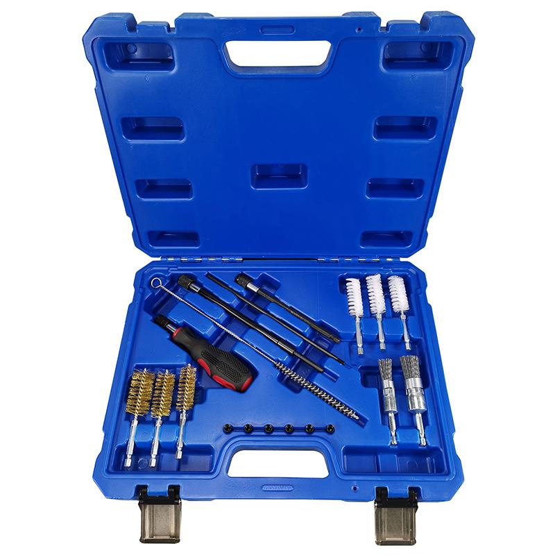 19PCS Universal Injector Seat Cleaning Set Diesel Engines Cleanner Brush Kit