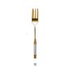 Stainless Steel Gold Cake Fork Dessert Forks Fruit Fork Ceramic Long Handle Used For Pastry in Party Snail Forks Restaurant