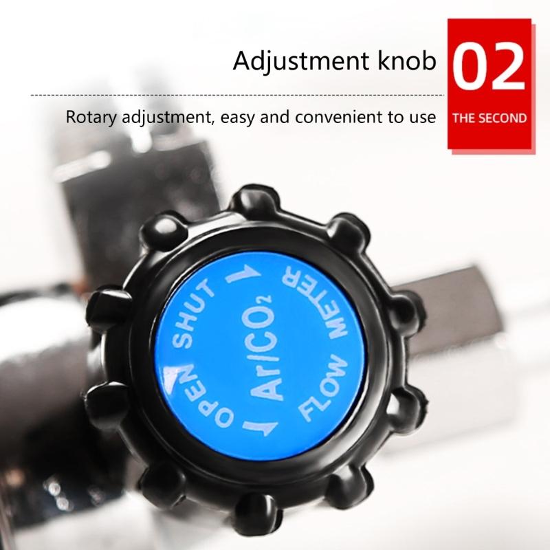 Argon CO2 Regulator Flowmeter Featuring Clear Tube For Clear Gas Flow Monitoring And Antislip Connection