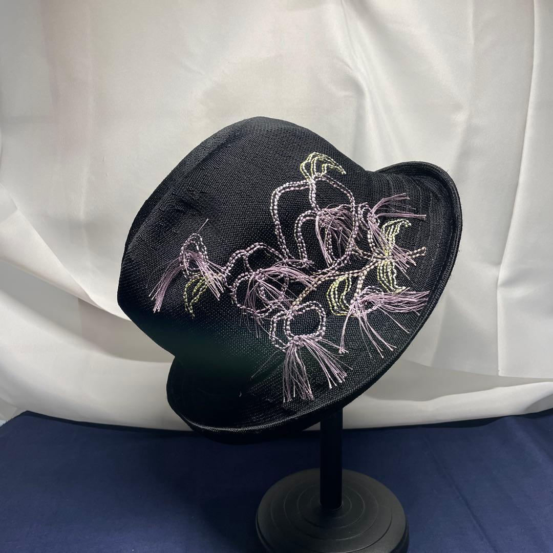 Used [Rare! ] Kangol Women s Folded HatBlack with Embroidery