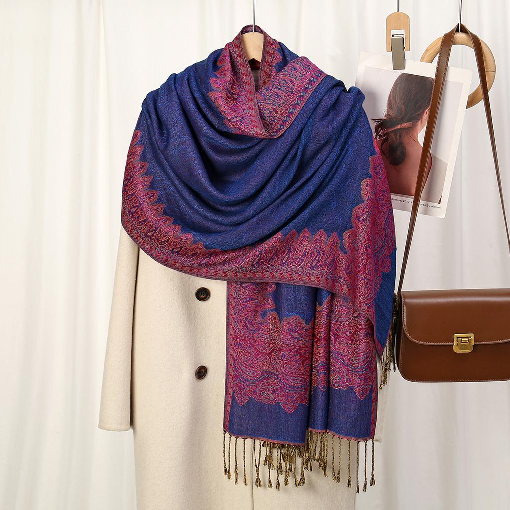 New Ethnic Style Polyester Tassel Long Scarf European and American Versatile Fashion High-quality Women's Shawl Scarf