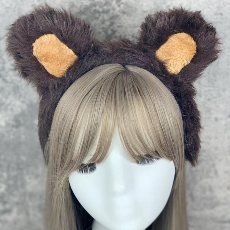 Deer/Elephant/Cheetah/Bear/Dog/Leopard Costume Set Ear Headbands Tail Bows Halloween Christmas Animal Cosplays Costume
