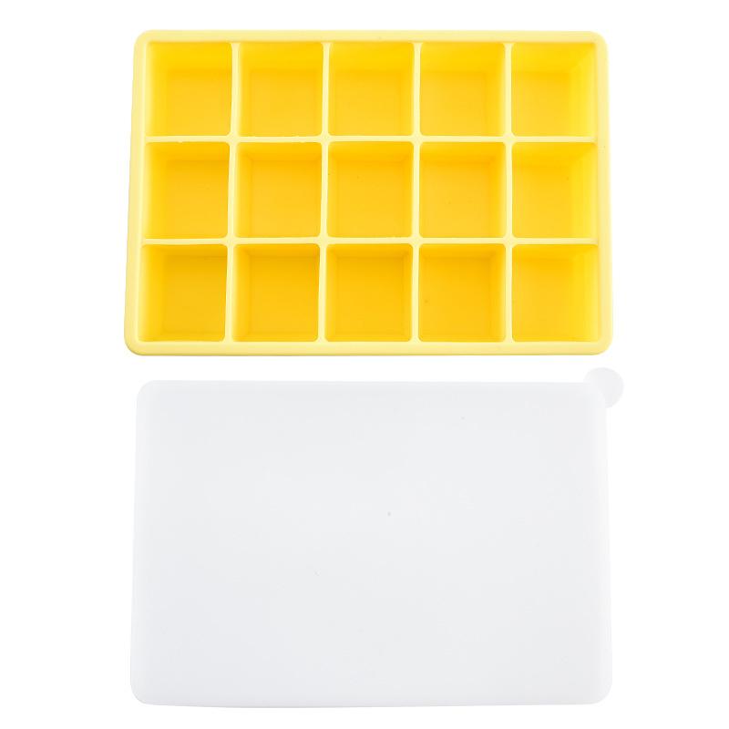 Ice Cube Trays , Easy Release 15 Flexible Silicone Ice Cube Molds With Removable Lid Reusable Freezer Ice Trays Stackable For Wh