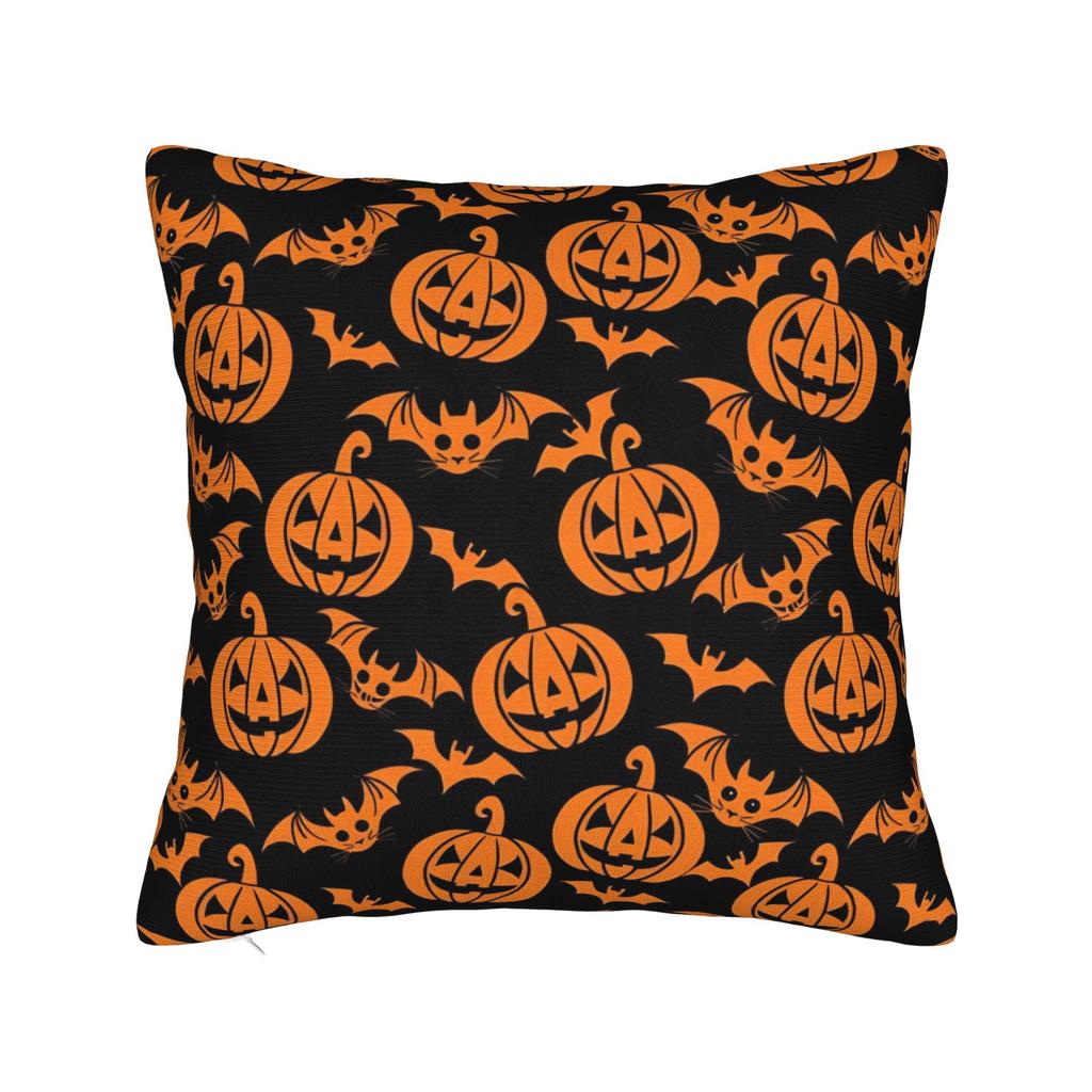 Decorative Pillowcase Halloween Ghost Pumpkin Spooky Trick Or Treat Witch Chair Throw Pillow Case Cover Zipper Multiple Sizes