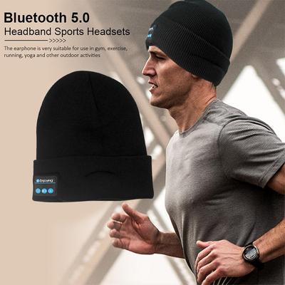 Drahtlose Bluetooth-Mütze für den Außenbereich, warme Laufmütze, Musik-Headset mit Mikrofon, freihändiger, wiederaufladbarer Kopfhörer für Männer und Frauen, Musikmütze