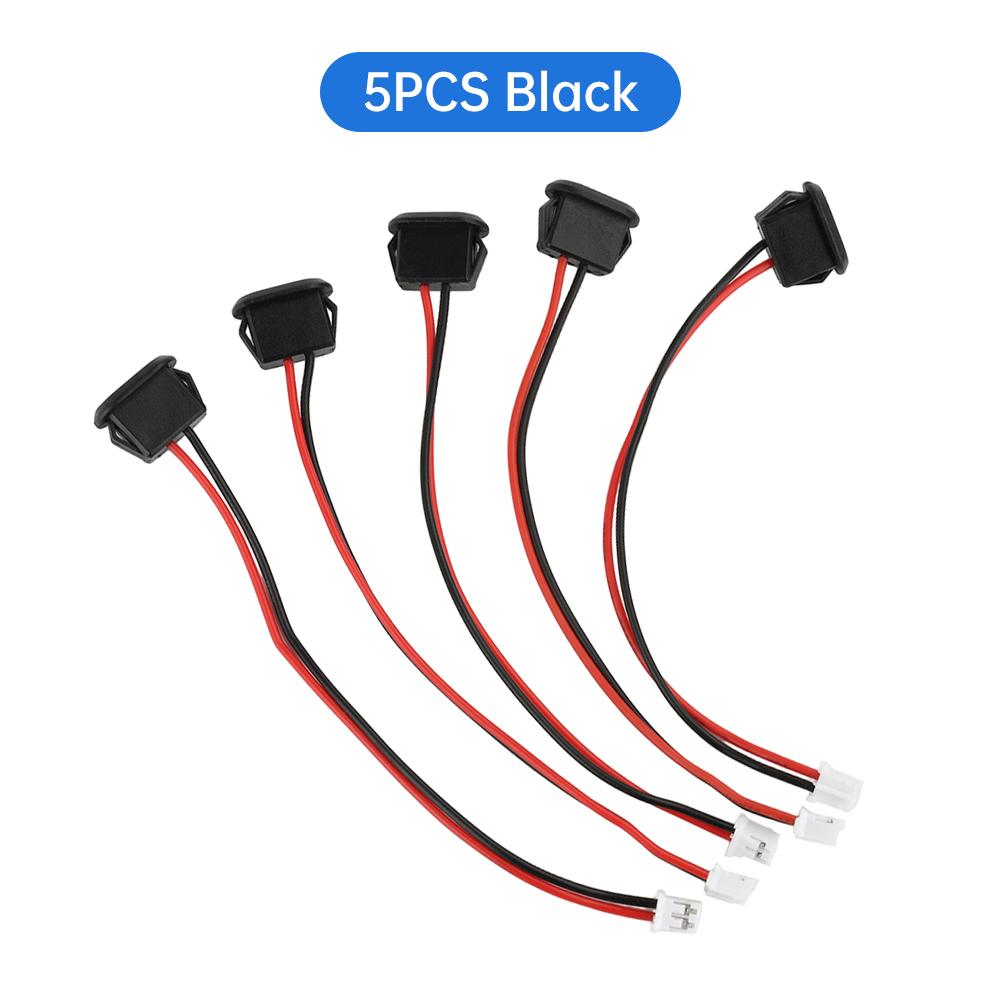 5pcs Type-C Female Chassis 2P Wire USB C Pigtail Cable Extension Power Cable IP67 Waterproof USB-C Plug to 2 Pin Bare Wire Open