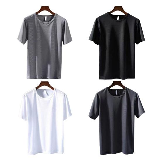 Camiseta Masculina de Malha Leve Respirável Camiseta de Secagem Rápida Corte Solto Casual Verão Esportes Camiseta para Academia Treino ao Ar Livre