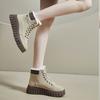 Winter New Style Comfortable Warm Fashionable Short Boots Simple Non-slip Lace-up Slim Casual Sports Riding Boots Platform Boots