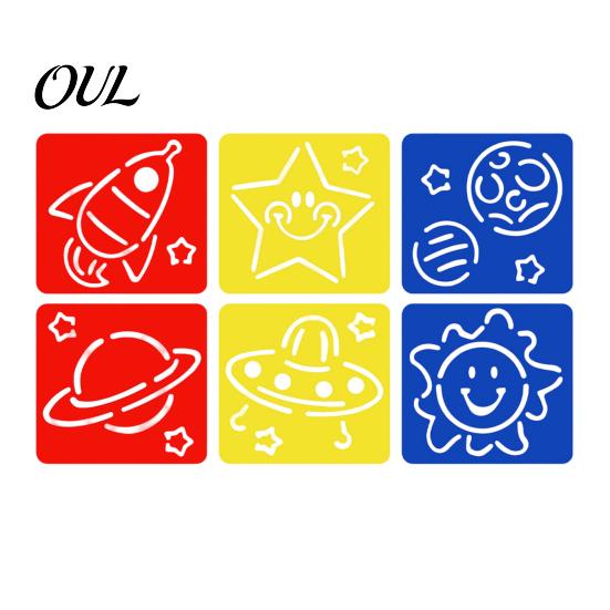 6 Piece Stencil Set Pcs Painting Template Stencils, 5.5x5.9 Inch Washable Reusable DIY Art And Craft Stencils for Wood Paper Fabric, Home Decor