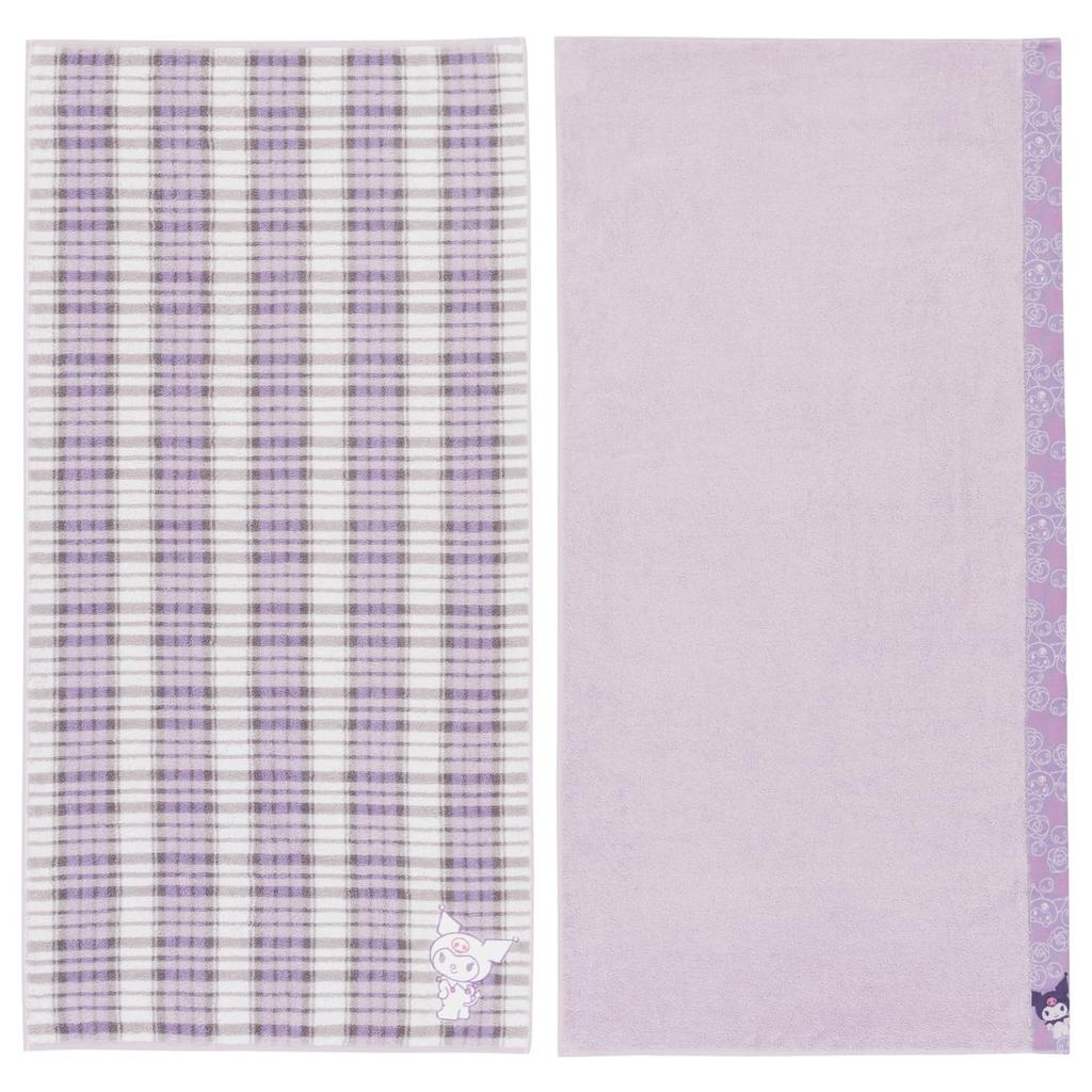 Towel Laboratory Kuromi Bath Set of Low Sanrio Japan Technology [Sanrio Characters] #meet Towels, 2, Fluffy, High-Absorbency, 100% Cotton, Shedding,