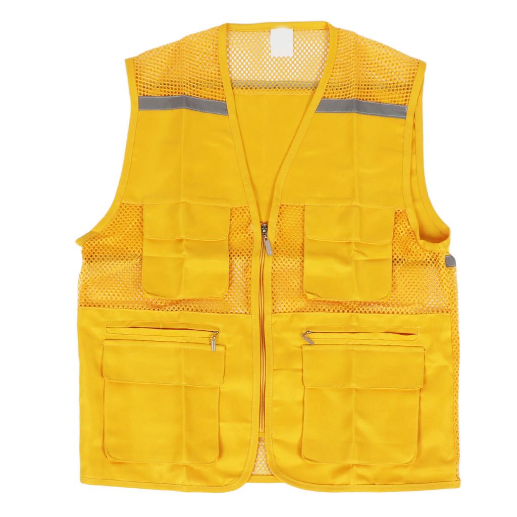 Volunteer Vest for Event Work Clothes with Multi Pockets Yellow Public Welfare Activities Supplies Type 1 M
