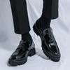 Men Loafers Street Style Classic Thick Sole Platform Height Increase Black Formal Business Wedding Dress Prom Blazers Tuxedo Party Shoes Large Size