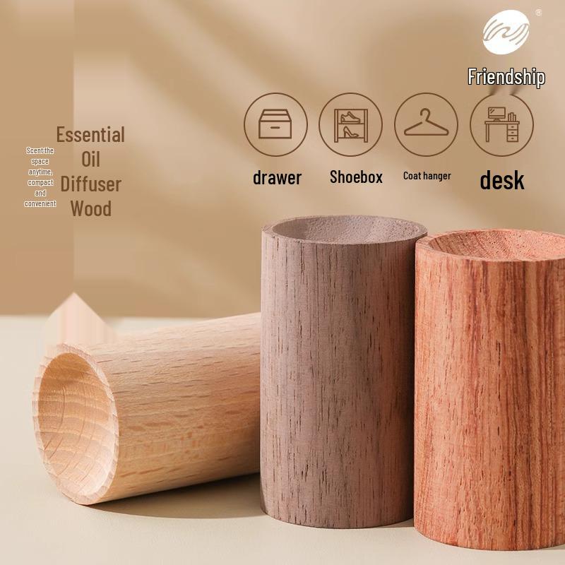 Natural Wood Aromatherapy Diffuser and Air Freshener - Indoor Ornament for Essential Oil and Car Use