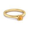 Solitaire Round Cut Citrine 925 Sterling Silver Gold Vermeil Promise Ring