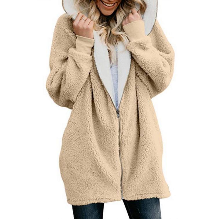 Damen 2024 Fur Hoodie Cardigan: Herbst/Winter Kollektion
