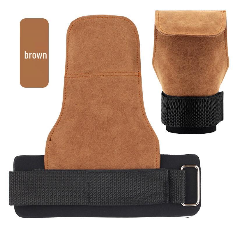 BinFu Leather Weightlifting Hand Grips with Wrist Support