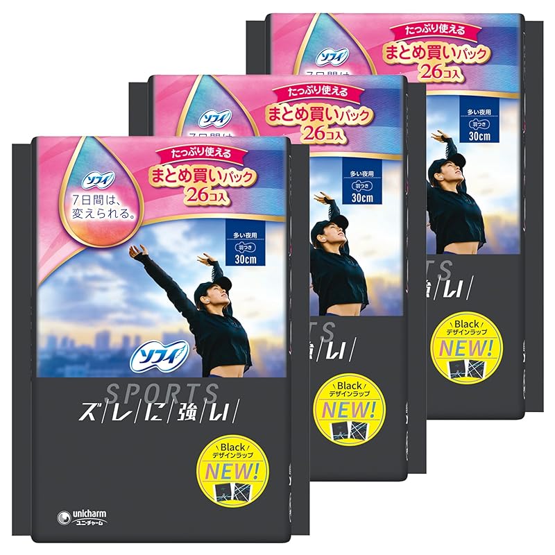 

[Bulk purchase] Sophie sports SPORTS For many nights with wings 30cm 78 pieces (26 pieces x 3 pieces set) (Sanitary products) napkin)