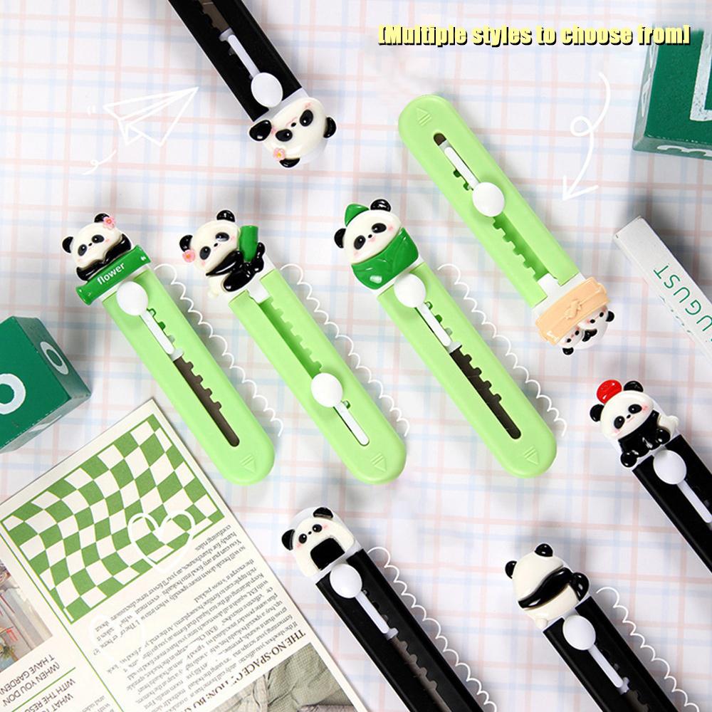 

Cartoon Panda Cutter Plastic Retractable Letter Opener Creative Paper Cutting Tool