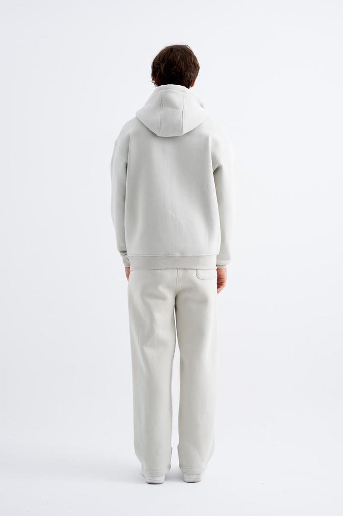 Męska Bluza Oversize Basic Rozpinana z Kapturem i Kieszeniami - Kosmiczna Szary