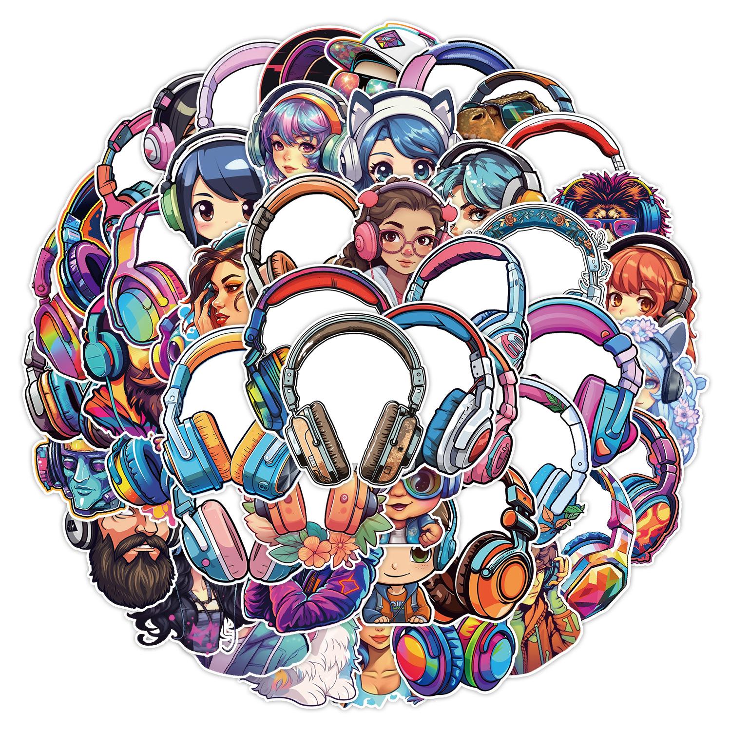 Iridescent Graffiti Cartoon Stickers: 50 Waterproof Decals for Headphones, Cars, Phones, and Water Bottles