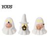 Non Scary Halloween Decoration Ghost Decoration, Light Up Cute Spooky Figurine with Small Desktop Ornament Pumpkin/Lantern for Table Tiered