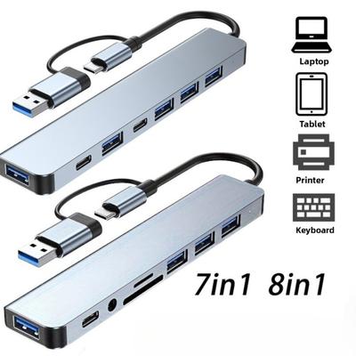 7 In 1 USB 30 Hub Docking Station with High Speed Data Transfer Multi Port Adapter for Laptop PC MacBook
