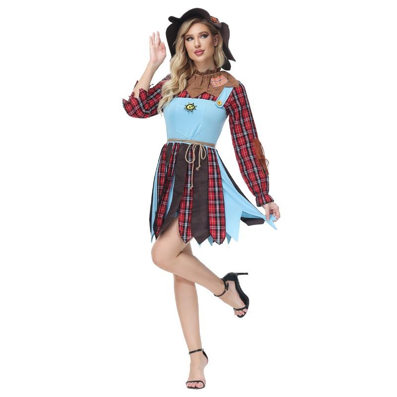 Halloween Vrăjitorul din Oz Sperietoare Cuplu Haine Părinte-Copil Îmbinare Plaid Costum de Dramă